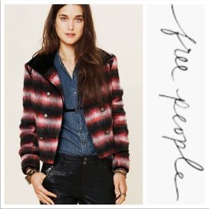Free People Plaid Military Crop Peacoat💋